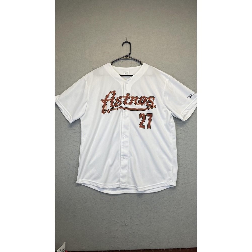 Houston Astros Jersey Mens XL‎ White MLB Baseball Jose Altuve 27 Button Front